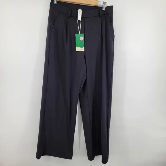Halara Leg Flowy Solid Palazzo Quick Dry Casual Pants Size Medium Petite Black - Picture 4 of 8